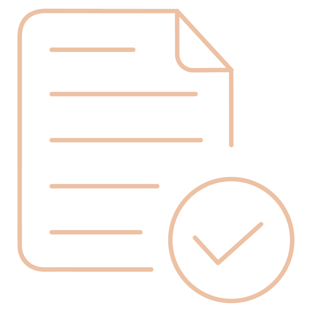 Paperwork checkmark icon